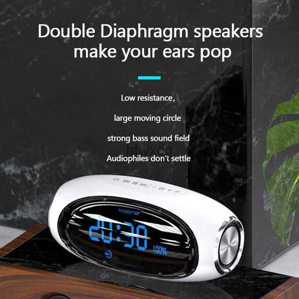 Haut-parleurs portables Haut-parleurs Bluetooth sans fil ménage extérieur Portable Mini petit réveil carte son caisson de basses en surpoids YQ240116