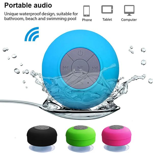 Haut-parleurs portables haut-parleur sans fil étanche douche salle de bain grande ventouse stéréo Mini haut-parleur de sport de plein air 231017