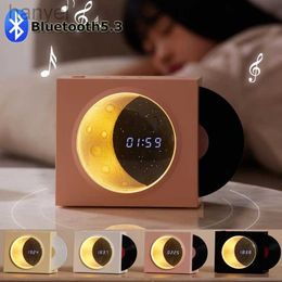 Haut-parleurs portables Sans fil vinyle Bluetooth haut-parleur lune atmosphère lumière boîte de son Hi-fi effets sonores musique lecture temps affichage Support TF carte AUX 24318