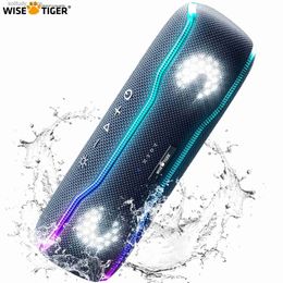 Draagbare luidsprekers WISETIGER F10C Bluetooth-luidspreker IPX7 waterdichte draagbare luidspreker 25W luidspreker BT5.3 RGB-licht Stereo Surround luid buiten Q240328