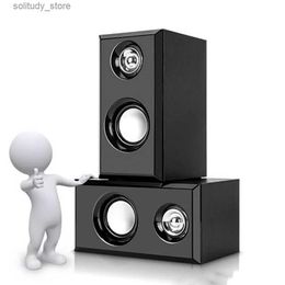 Draagbare luidsprekers Houten luidsprekers 1 paar klassieke en krachtige houten bedrade desktopluidsprekers Q240328