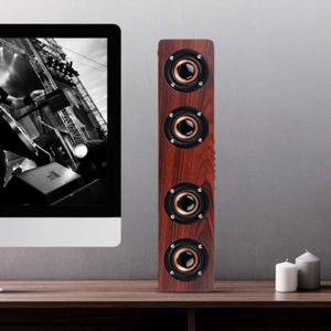 Haut-parleurs portables en bois Bluetooth haut-parleur musique système acoustique stéréo musique Surround LED haut-parleur extérieur avec Radio