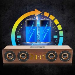 Draagbare luidsprekers houten luidsprekers buiten proteerbare bluetooth speaker muziekspeler soundbar hifi 3d surround subwoofer met fm radio sd card usb