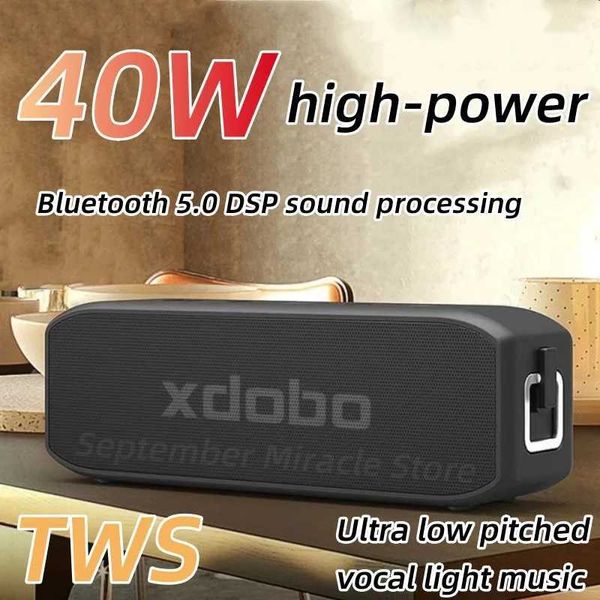 Haut-parleurs portables xdobo wing 2020 TWS 40W High Power Audio Bluetooth haut-parleur BT5.0 Subwoofer Type-C USB DSP Bar System System J240505