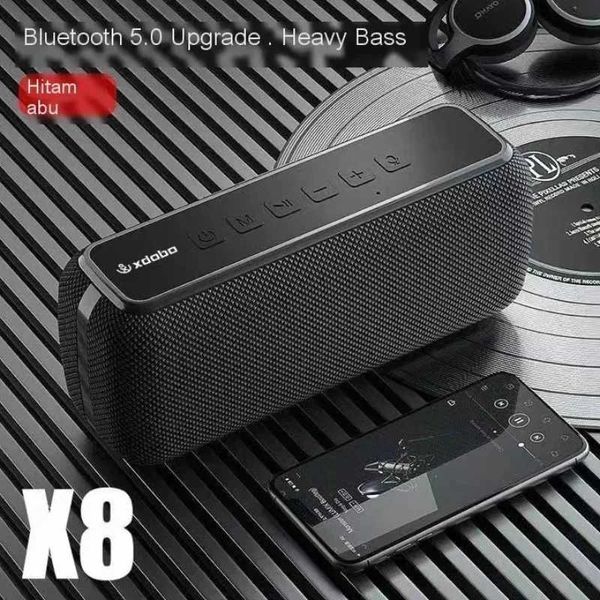 Haut-parleurs portables xdobo x8 60W en haut-parleurs compatibles Bluetooth portables 6600mAh Basse avec subwoofer Boîte de son sans fil TWS BOOMBOX J240505