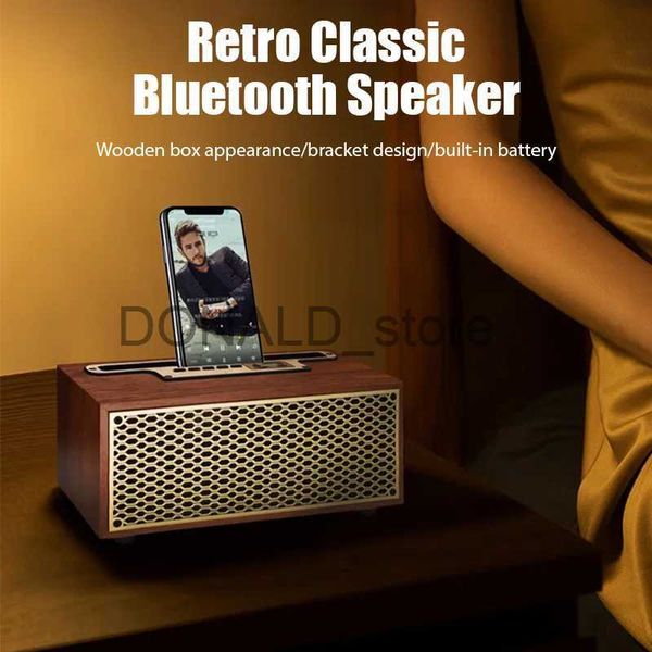 Altavoces portátiles XM-5 Altavoz Bluetooth de madera retro Doble bocina Estéreo HiFi Subwoofer Boombox Radio FM portátil Soporte para teléfono móvil Altavoz J240117