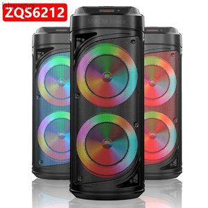 Draagbare luidsprekers ZQS6212 Draagbare Bluetooth-luidspreker Draadloze kolom Grote kracht Stereo Subwoofer Bass Party-luidsprekers met microfoon Familie Karaoke YQ240124