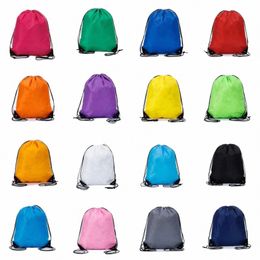 Draagbare sporttas Dikke Drawstring Belt Riding Backpack Gym Drawtring Shoes Tas Kleed Backpack Waterdichte Bolsa Tela Infantil B2WP#