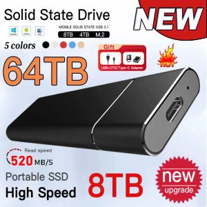 Portable SSD 1TB / 2TB DIFFICATION DE Solide externe USB 3.1 / Type-C Disque dur de stockage à haute vitesse pour ordinateur portable / Desktop / Mac / Téléphone