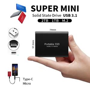 Portable SSD 1TB High-Speed ​​Mobile Solid State Drive 500 Go externe Storage Décivient l'interface USB 3.1 USB 3.1 pour ordinateur portable / PC / Mac