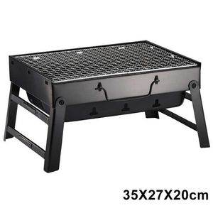 Draagbare roestvrijstalen BBQ Grill vouwen BBQ Grill Mini Pocket BBQ Grill Barbecue-accessoires voor thuispark Buitengebruik 210724