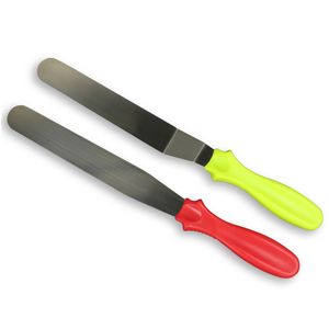 Portable Stainless Steel Cake Spatula Baking Tools Butter Cream Icing Frosting Knife Offset Spatula Smoother Kitchen Pastry Cakes Decoration JY0421