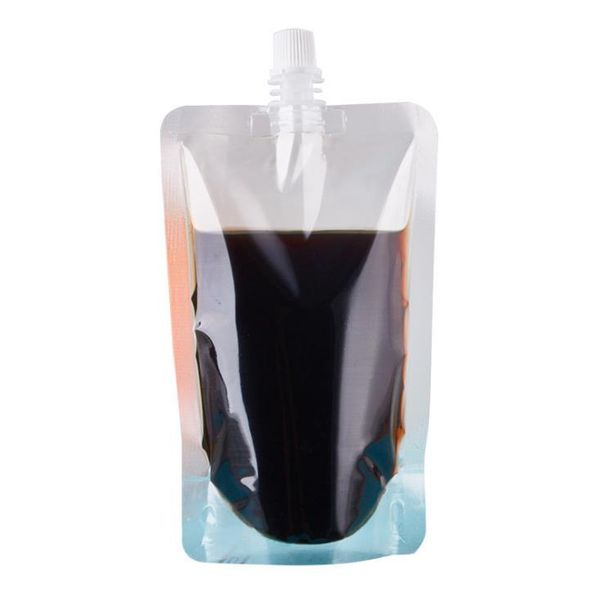 Pochette de bec de sac d'emballage de boisson en plastique portable pour jus de lait café boisson liquide sac d'emballage pochette de boisson SN4358