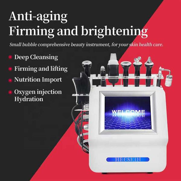 Portable forte puissance 8 en 1 hydrodermabrasion peau nettoyage en profondeur centre de rajeunissement ultrasons soins des yeux cernes lignes fines améliorer épurateur exfoliant