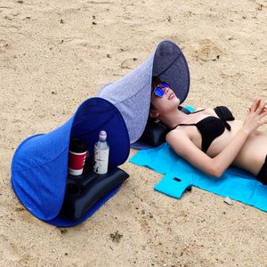 Draagbare Sunshade Sun Protection Personal Tent Opvouwbare Sun Shade Mini Beach Paraplu Parasol met Luchtkussen + Opbergtas Y0706