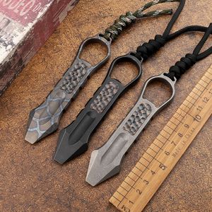 Draagbare TC4 Titanium Legering Crowbar Outdoor Zelfverdediging Survival Defense EDC-schroevendraaier Flesopener Multi-tool