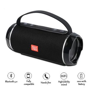 Portable TG116C Bluetoothcompatible Ser Wireless Subwoofer Bass Outdoor Sound Column Boombox TF FM Stereo Aux Input 240126