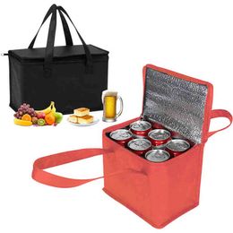 Bolsas térmicas portátiles con aislamiento térmico Bolsas grandes para acampar al aire libre Almuerzo Bento Box Viajes BBQ Comida Bebida Zip Pack Suministros de picnic 2021 Y220524