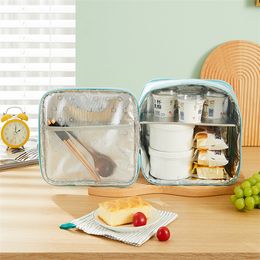 Aislamiento térmico portátil engrosado Picnic Bento bolsa trabajador estudiante impermeable Bolsas de almuerzo cocina cremallera bolsa de almacenamiento para viajes al aire libre por carga marítima P16