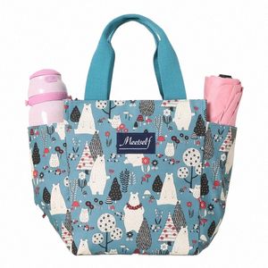 Sacs de boîte à lunch thermiques portables pour femmes Kid Bureau Étudiants Sacs à main de stockage de nourriture Voyage Pique-nique Poche isolée Cool Bento Bag f6Dy #