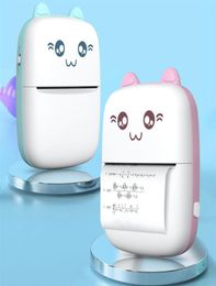 Draagbare thermische printers Mini Cat Print Paper Po Pocket Thermisch 57 mm afdrukken Draadloos BT 200 dpi Android IOS Printer216o6237211