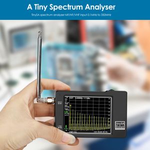 Analyseur de spectre portable TinySA Analyseur de fréquence minuscule portable 100kHz à 960MHz Générateur de signal d'entrée UHF MF / HF / VHF