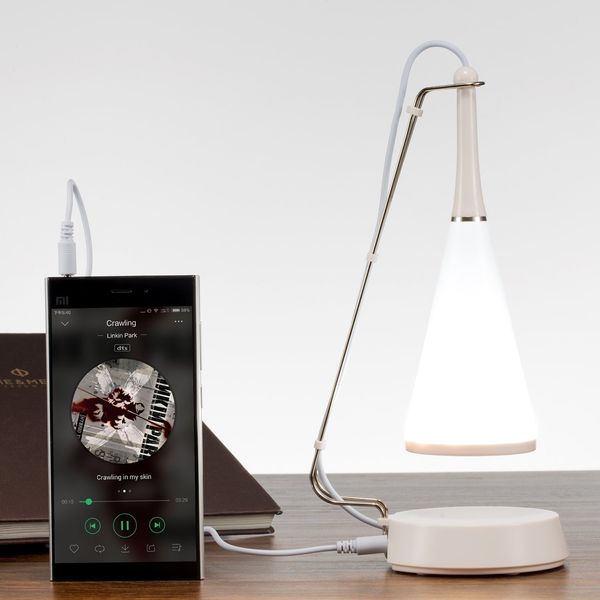 Lámparas de mesa Lámpara táctil portátil Bluetooth Altavoz Música LED Sensor de escritorio Luz nocturna regulable Entrada de audio cargada Reproductor de MP3