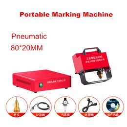 Draagbare Touchscreen controller typeplaatje metalen markeermachine Pneumatische Elektriciteit 80x20mm met ingebouwde computer