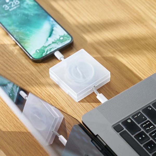 Organisateur de câble transparent portable USB Câble Cordon Gestion du cordon de téléphone rétractable Protecteur de stockage du chargeur de chargeur