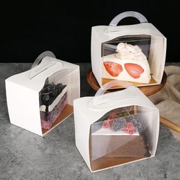 Porces coupées en carton blanc transparent portables Boîte à gâteau en dés avec boîte de mousse West Point Box LX3325