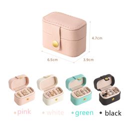 Caja de joyería de viaje portátil, caja de almacenamiento para anillos, pendientes y collares, caja de joyería bonita y fácil de llevar de alta calidad con tamaño mediano y mini