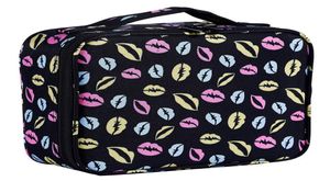 Case de voyage de voyage portable Organisateur de sacs cosmétiques avec support de brosse à compartiment réglable6196181