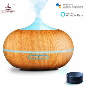 Gx.diffuser luchtbevochtiger 300 ml aroma etherische olie diffuser houtnerf ultrasone koele mist verstuiver voor kantoor slaapkamer woonkamer studie yoga spa