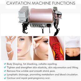 Machine de cavitation à ultrasons portable 80k laser graisse de fusion à vide rf rf cutané resserrer diode liposuccion perte de poids équipement spa 6 en 1