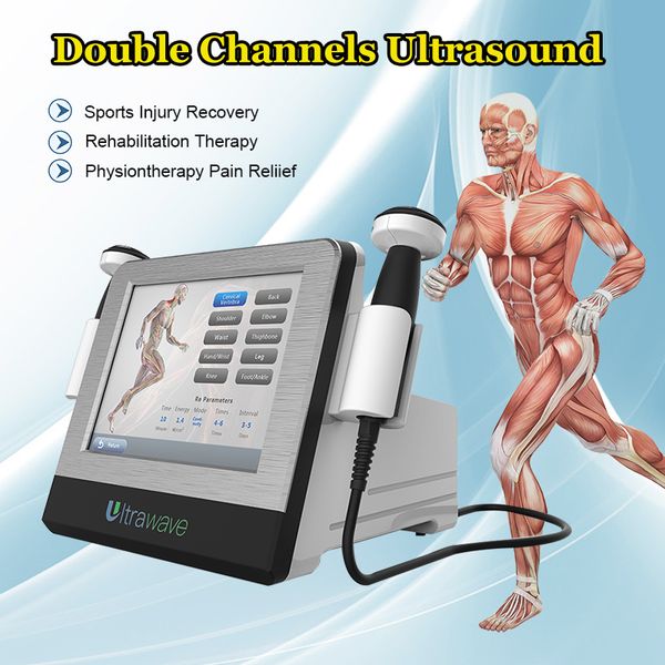 Draagbare Ultrasound Fysiotherapie machine Gezondheid Gadgets Apparatuur Met Dubbele Kanaal Frequentie 1 MHz tot 3 MHz