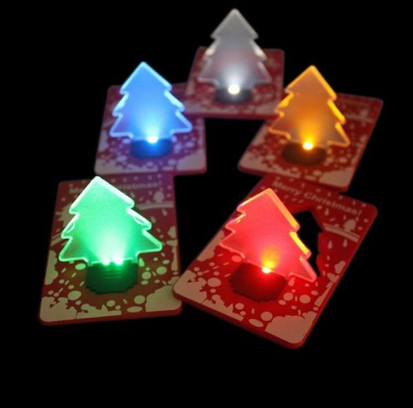 Portable conception Unique pliant poche carte LED arbre de noël veilleuse lampe ampoule nouveauté cadeaux de noël décor LED lumières SN52