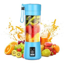 Exprimidor de frutas eléctrico USB portátil 380ml Licuadora personal Mini licuadora portátil USB Juicer Cup con box306m al por menor