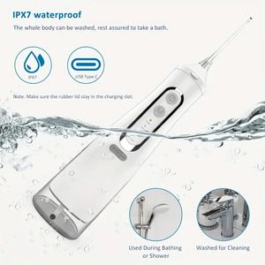 Draagbare USB oplaadbare waterflosser - tandheelkundige waterstraal met IPX7 waterdichte technologie voor op reis - effectieve tandenreiniging en mondhygiëne