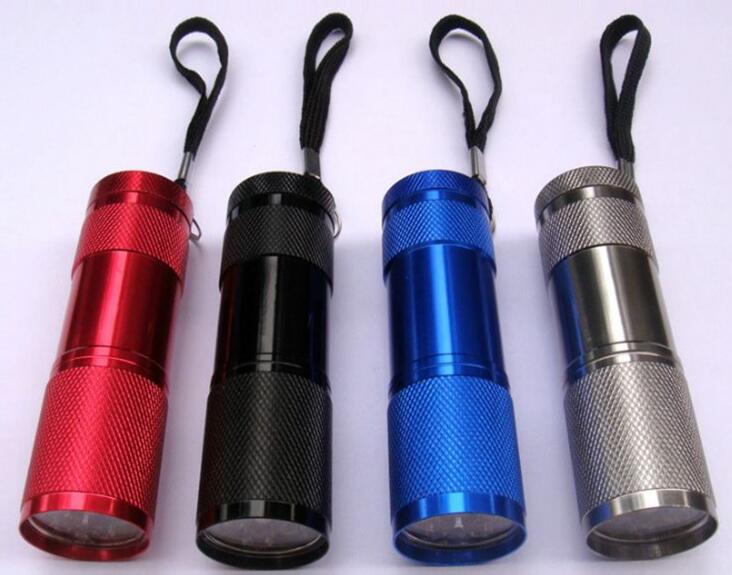 Portable UV Lamps 9 LED Mini LED Flashlights Super Bright LED Torch Light Outdoor Camping Flashlights