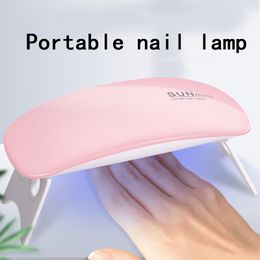 Draagbare UV LED Nagellamp Met 6 Leds Voor Manicure Gel Nagel Droger Drogen Nagellak Lamp Auto Sensor Mini Manicure Gereedschap