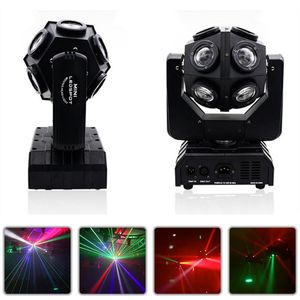 LED RGBW 4 en 1, haz láser estroboscópico, luz con cabezal móvil, proyector láser para escenario, bola de discoteca para DJ, graduación, fiesta de Navidad, Bar, Club, interior