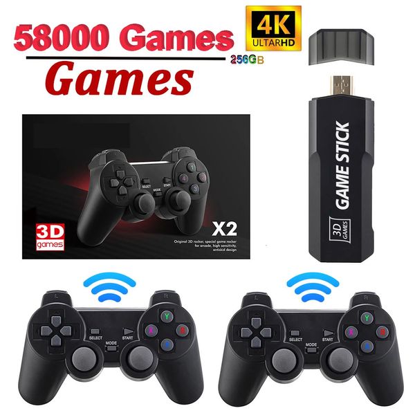 Console de jeux vidéo portable GD10 Plus Contrôleurs sans fil 4K HD TV Retro 50 Émulateurs 58000 Jeux pour les cadeaux pour enfants 240510