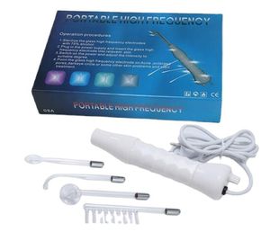 Máquina de adelgazamiento portátil, rayos violetas, terapia de acné para el cuidado de la belleza de alta frecuencia con 4 varillas de electrodos, máquina de eliminación de manchas de la piel