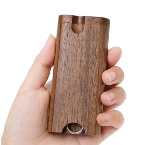 Étui portable en bois de noyer pour pipe à fumer avec un frappeur, couvercle de tuyaux de chauve-souris, étuis de rangement d'œuvres d'art faits à la main, accessoires pour porte-cigarette