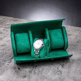 Portable Watch Storage Box 2/3 Slot Luxury Vintage Watch Roll Display Case Travel Leather/Flanel Watch Roll Box Organizer