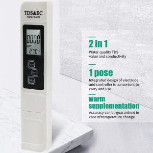 Draagbare water TDS Meter Pen EC Geleidbaarheid Tester Waterkwaliteitsmonitor voor drinkwatermeststoffenconcentratie