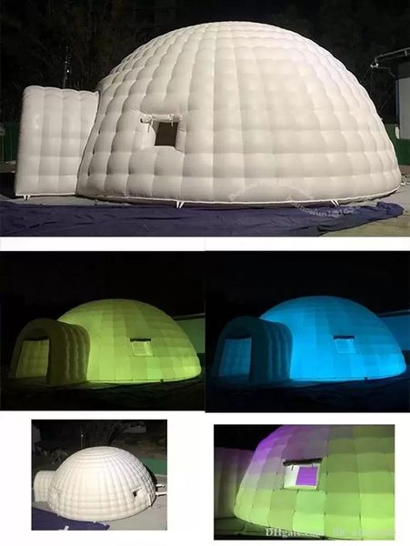 Activités blanches portatives videurs gonflables tente Igloo dôme extérieur fête d'événement Wigwam avec ventilateur pour la publicité et la décoration