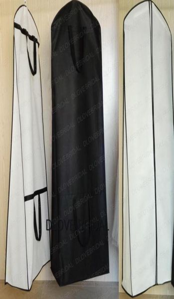 Portable blanc noir garniture robe de mariée de mariée sacs de rangement occasion housse de vêtement épaissir sac couverture magasin stockage manteau de poussière 160c6151608