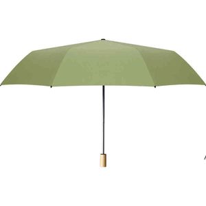 Portable résistant au vent poignée en bois pluie pliable parapluie femmes trois pliant UV soleil parasol revêtement noir parapluies RRF14118