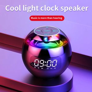 Haut-parleur portable sans fil Bluetooth 50 avec réveil numérique LED haut-parleur extérieur Mini pour téléphone intelligent tablette PC 231228